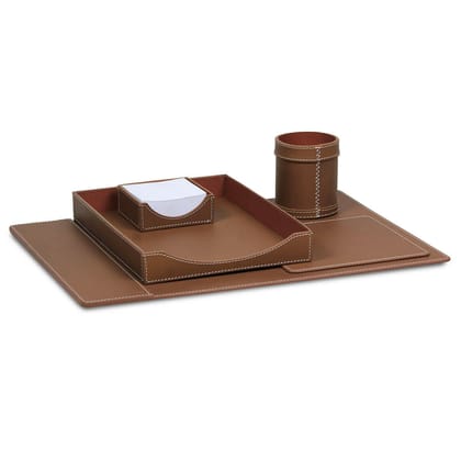 Modella Desktop Set with Mouse Pad Cognac-Cognac