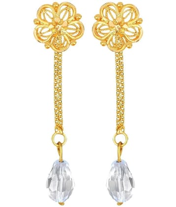 VIVASTRI Golden Drop Earrings ( Pack of 2 ) - Golden