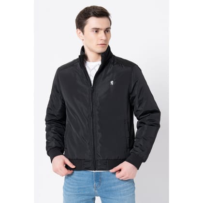 Red Tape Men's Black Solid Jacket