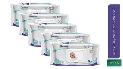 Himalaya Herbals Gentle Baby Wipes (72 Pcs x 5 Pack)