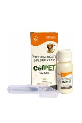 Cefpet suspension dry syrup 30ml for dogs and cats by intas