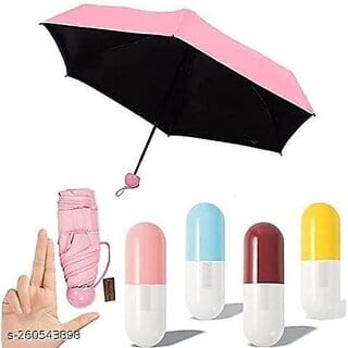 KKKRETAILERS Foldable Mini Cute and Small Capsule Design Umbrella with Capsule Case (Multicolor)