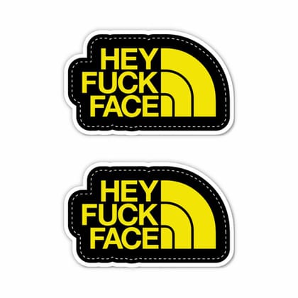 Hey F**k Face Sticker by StealthMark - Pack of 2