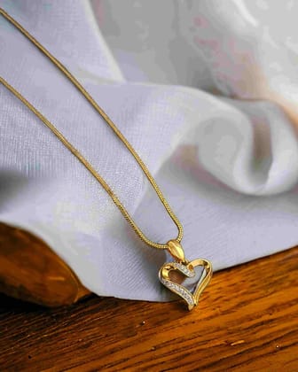 SWEET CUTE ONLY YOURS LOCKET WITH CHAIN-Gold+Silver / White