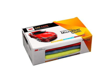 3M Car Care Multipurpose Microfiber Cloth (Each 41x41cm, 3 Pcs of a Box, MultiColor)