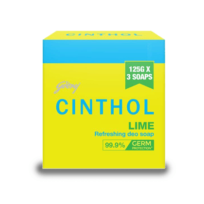 Cinthol Lime Soap (3X125) G, 375 gm Pack