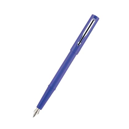 Parker Beta Calligraphy Fountain Pen With S.S Trim- Body Color Blue - Ink Color Blue