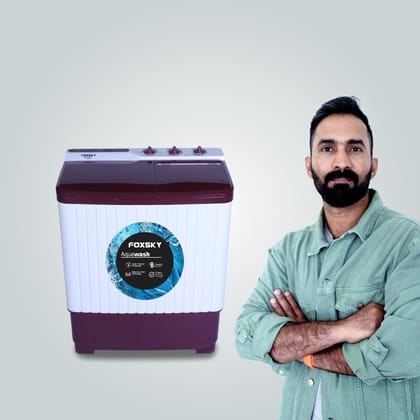 Foxsky 7.5 kg Semi-Automatic Top Load Washing Machine With Magic Filter Aqua Wash MAROON-Foxsky 7.5 kg Semi-Automatic Top Load Washing Machine With Magic Filter (Aqua Wash, MAROON)