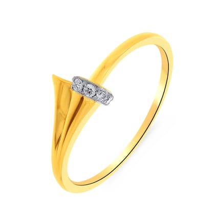 Senco Gold 14K Yellow Gold Fashionable Tuck Diamond Ring (Gold Weight- 1 / HI-SI / 0.05 Ct)