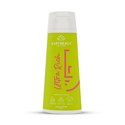 Earthraga   Ultra Rich Body Lotion with Shea Butter & Vitamin E - Intense Moisture for Deep Nourishment  200 ml