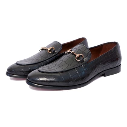 Horsebit Loafers - Croco Blk-UK5/US6/EU39