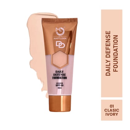 Mattlook Daily Defence Foundation with SPF-20 Skin Protection-Classic Ivory