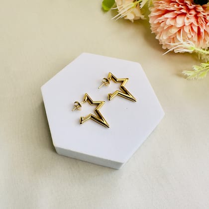 Tarnish Free 18K Gold Plated Star Studs