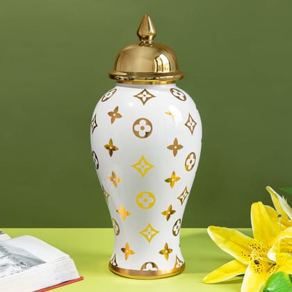 Splendid Starburst Decorative Ceramic Vase And Showpiece - Big-Height - 16 Inches & Width - 8 Inches / Ceramic / Available