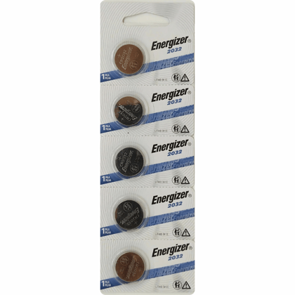 Energizer Lithium CR2032 Button Cell 3V Batteries-Pack of 5