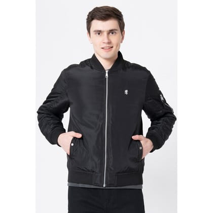 RedTape Men's Black Solid Jacket