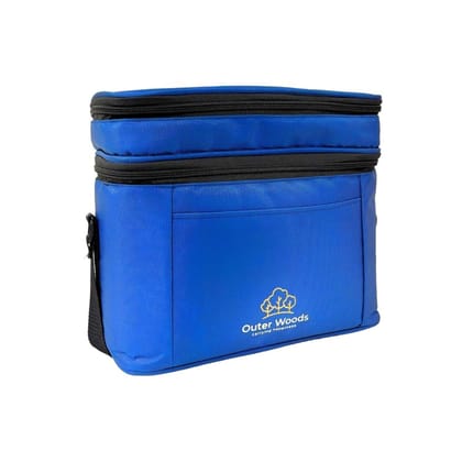 Outer Woods Insulated 6 Can Cooler Bag with Dual Insulated Compartments-Navy Blue