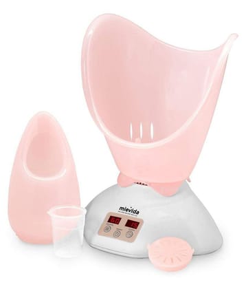 MIEVIDA Steam Inhaler Vaporizer and Facial Steamer with Timer and Temperature Control System, Ensuring Controlled and Regular for Long Duration (Pink)