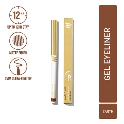 MyGlamm Wonder Glide Gel Eyeliner - Earth (Brown Shade) | Long Lasting, Water-resistant & Smudge-proof Retractable Eyeliner Pencil