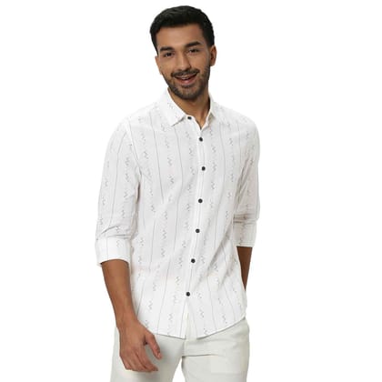 Mufti White Brand Stripe Shirt