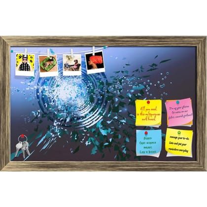 ArtzFolio Abstract Artwork D212 Printed Bulletin Board Notice Pin Board Soft Board | Framed-Pin Board; Antique Gold Frame / 18.8inch x 12inch (47.8cms x 30.5cms)