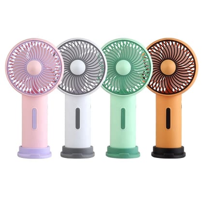 Denzcart Portable Electric Fan, 9x4x20cm, Foldable with Light, 1 Speeds Rechargeable Handheld Women's Fan for Outdoor Pack of 1