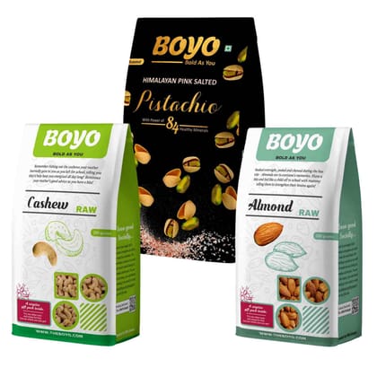 Premium Nuts Combo Pack  700g  - Raw  Cashews  250g ,  Raw  Almond  250g , Roasted  Pistachio  200g