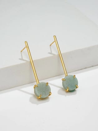 Long Green Amazonite Earring