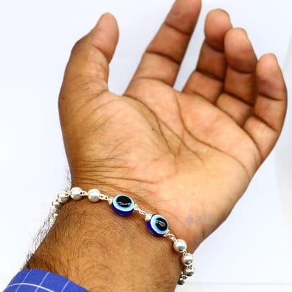 925 sterling silver handmade silver beaded evil eye bracelet, amazing stylish unisex cultural trendy bracelet all sizes jewelry sbr464-5