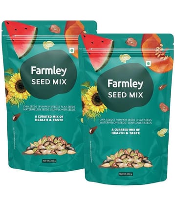 Farmley 5-In-1 Premium Mix Seeds For Eating & Healthly Snacks Contains Pumpkin,Chia,Flax,Sunflower,Watermelon Seeds Pack Of 2 , Each 200 Gm