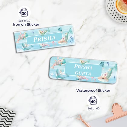 Floral Whales Labelling Value Pack-Blue Watercolor