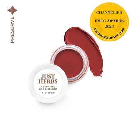 Nourishing Lip and Cheek Tint - Free from Paraben, SLS, Silicones, Beeswax Brick_Red_01