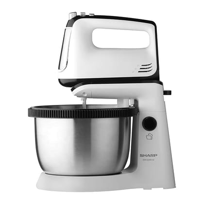 SHARP Stand Mixer EM-S34N-W 300W 5-Speed Turbo Mode 3.4L SS Bowl-SHARP Stand Mixer EM-S34N-W (300W), 5-Speed, Turbo Mode, 3.4L SS Bowl