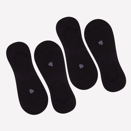 Unisex  Cotton Loafer Socks In Black -  Pack Of 4 Assorted Male : (23 CM)