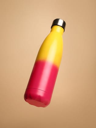 The Ombre Daily Hydration Flask (500 Ml) - Lemon Yellow & Magenta Pink-Bottels