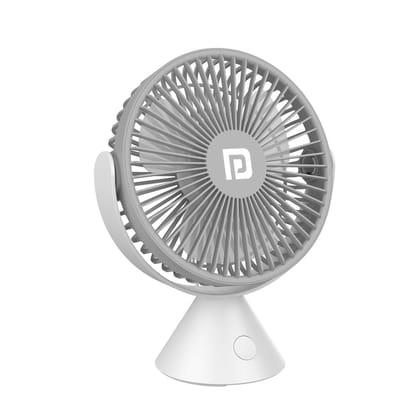 Portronics Aero Breeze Portable Table Fan 178mm, USB Rechargeable Fan, 3 Speed Airflow, Battery Powered Silent Operation, 4 Hours Back Up, 360B0 Rotatable USB Fan, BLDC Fan for Kitchen,Office,Home