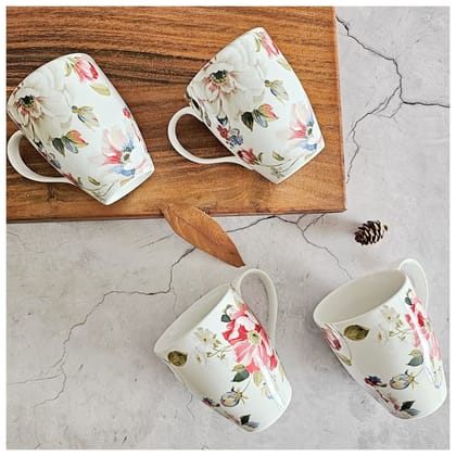 Ceramic - Coffee/Tea Mug Set of 4 Pieces - Spring White