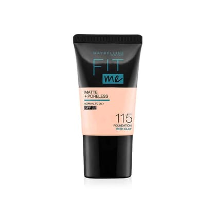 Maybelline New York Fit Me MattePoreless Liquid Foundation Tube Ivory 115-Maybelline New York Fit Me Matte+Poreless Liquid Foundation Tube Ivory 115