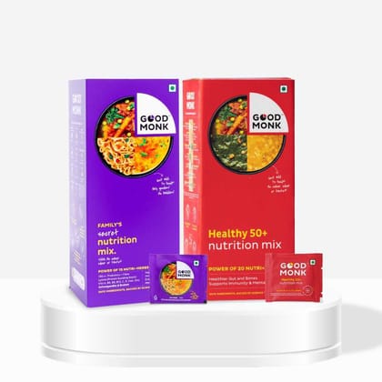 Nutrition Mix (Add to Food) - Improves Gut Health, Daily Energy, Immunity, Bone Health & Mental Function - Combo-180 Sachets - 90 Each