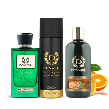 Gift Pack Autograph Collection Intense Oud | Bodywash Refreshing 325ml | Hamilton Caliber 200ml