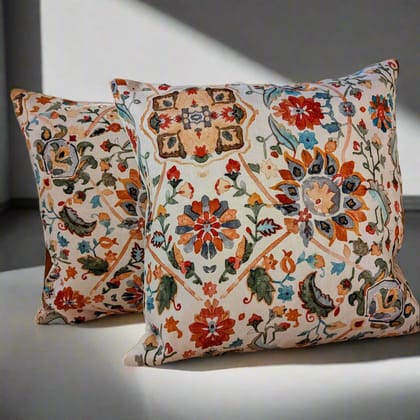 Floral Elegance Cushion Cover, 16" x 16", Pack of 2