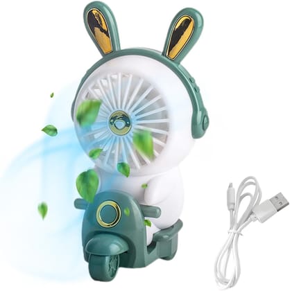 Spot Hunt Cartoon Desk Fan | Small Quiet Portable USB Table Fan,Cute Animal Shape Table Fan with Light, Motorcycle Base Design, 2 Speeds, Desktop Fan for Household Work Camping Night Use Zorq