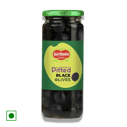 Del Monte Pitted Black Olives, 450 gm Jar