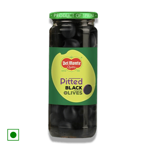 Del Monte Pitted Black Olives, 450 gm Jar