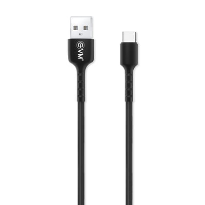 EVM C-015 Type-C Data & Sync Cable (1 Meter, 3 Amp) High-Speed Charging & Sync Cable, Tangle-Free- Black