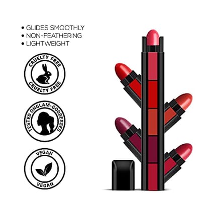 RENEE Fabness Combo| Includes Madness PH Stick & Fab 5-5 In 1 Lipstick| Long Lasting, Semi Matte Finish| Non Drying Formula| Compact & Easy to Use