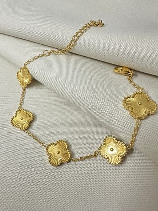 Gold Flower Bracelet-Gold
