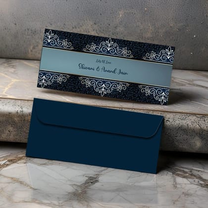 Personalised Money Envelopes - Blue Motif Theme - Set of 20