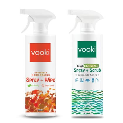 Vooki Ecofriendly Hard Stains Spray and Lime Scale Stain Descaler Remover Spray, 500 Ml B0B4GBRRR3 - (Combo Pack of 2)…