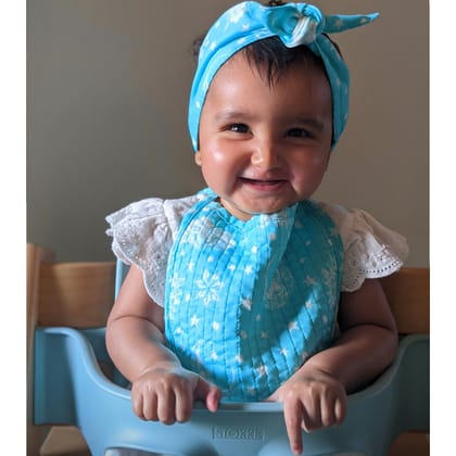 Malmal Cotton Bib - Nayantaara Aqua